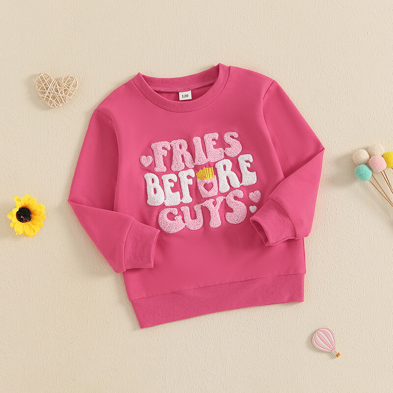 1-6Y kisgyermek lány pulóverek betűvel hímzett hosszú ujjú bő pulóver felsők gyerekruhák tavasz ősz