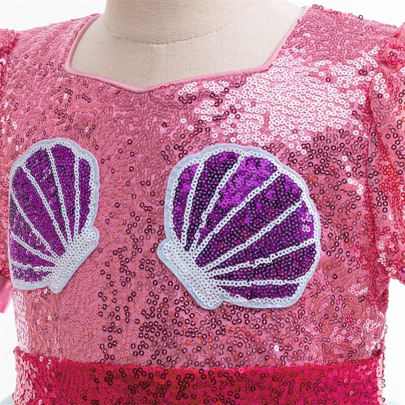 Κορίτσια με παγιέτες Mermaid Party Φόρεμα Παιδικά Χνουδωτά Δαντέλα Φορέματα Tutu Παιδικά Μακριά Cosplay Αποκριάτικα Φορέματα Κοριτσιού Μόδα Καρναβαλιού Γιορτή