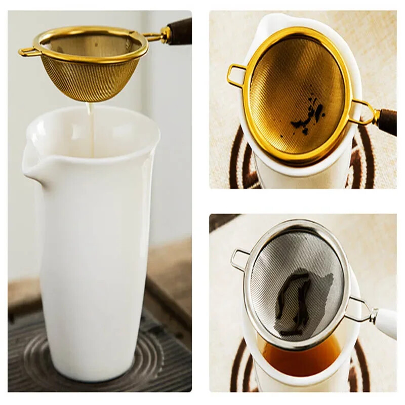 1vnt japoniško stiliaus sietelis nerūdijančio arbatos koštuvas Daugkartinis smulkaus tinklelio kiaurasamtis Kavos arbatos lapų filtrai Namų arbatinuko priedai