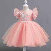 Μόδα Φορέματα κοριτσιών λουλουδιών για γάμους Δαντέλα Αμάνικο φόρεμα για πάρτι για κορίτσια Καλοκαιρινό Παιδικό φόρεμα παράνυμφων 2-10 ετών