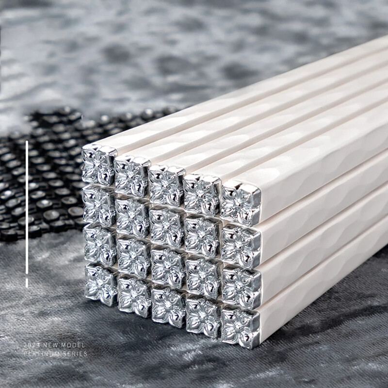 5 perechi de bețișoare japoneze reutilizabile, colorate pentru mâncare, set de bețișoare de gătit coreeane din metal, bețișoare de sushi din aliaj de oțel inoxidabil