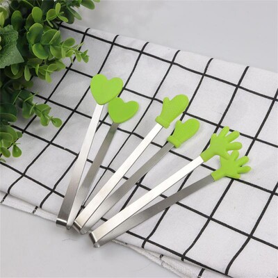 1/3 tk silikoonist minitangid roostevabast terasest käekujulised toidutangid köök grillpraad praadimisklamber grill suupiste jää kommiklamber