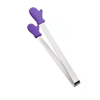 1/3 tk silikoonist minitangid roostevabast terasest käekujulised toidutangid köök grillpraad praadimisklamber grill suupiste jää kommiklamber