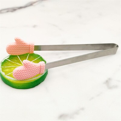 1/3 tk silikoonist minitangid roostevabast terasest käekujulised toidutangid köök grillpraad praadimisklamber grill suupiste jää kommiklamber