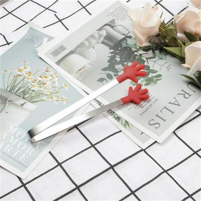 1/3 tk silikoonist minitangid roostevabast terasest käekujulised toidutangid köök grillpraad praadimisklamber grill suupiste jää kommiklamber