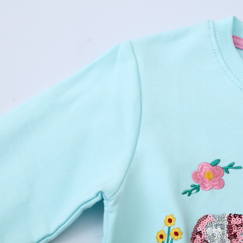 Little maven 2024 Νέα φθινοπωρινή άνοιξη Παιδικά ρούχα Βρεφικά κορίτσια Παιδικά ρούχα Κεντήματα κινουμένων σχεδίων Glitter φούτερ πεταλούδας