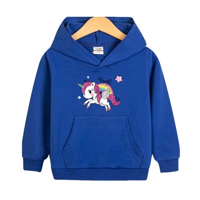 2024 Νέο, ποιοτικό βαμβακερό μπλουζάκι Unicorn, παιδικά ρούχα για κορίτσια, ροζ μακρυμάνικο παιδικό μπλουζάκι Bluey ρούχα με κουκούλα