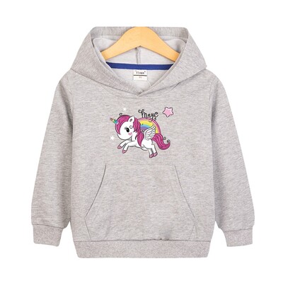 2024 Νέο, ποιοτικό βαμβακερό μπλουζάκι Unicorn, παιδικά ρούχα για κορίτσια, ροζ μακρυμάνικο παιδικό μπλουζάκι Bluey ρούχα με κουκούλα