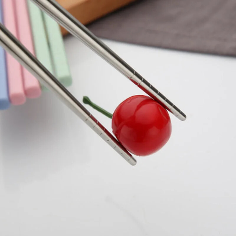 4 ζεύγη ξυλάκια από ανοξείδωτο χάλυβα φορητά ταξιδιωτικά μεταλλικά ξυλάκια σούσι τροφίμων αντιολισθητικά επαναχρησιμοποιούμενα εύκολα στο καθάρισμα