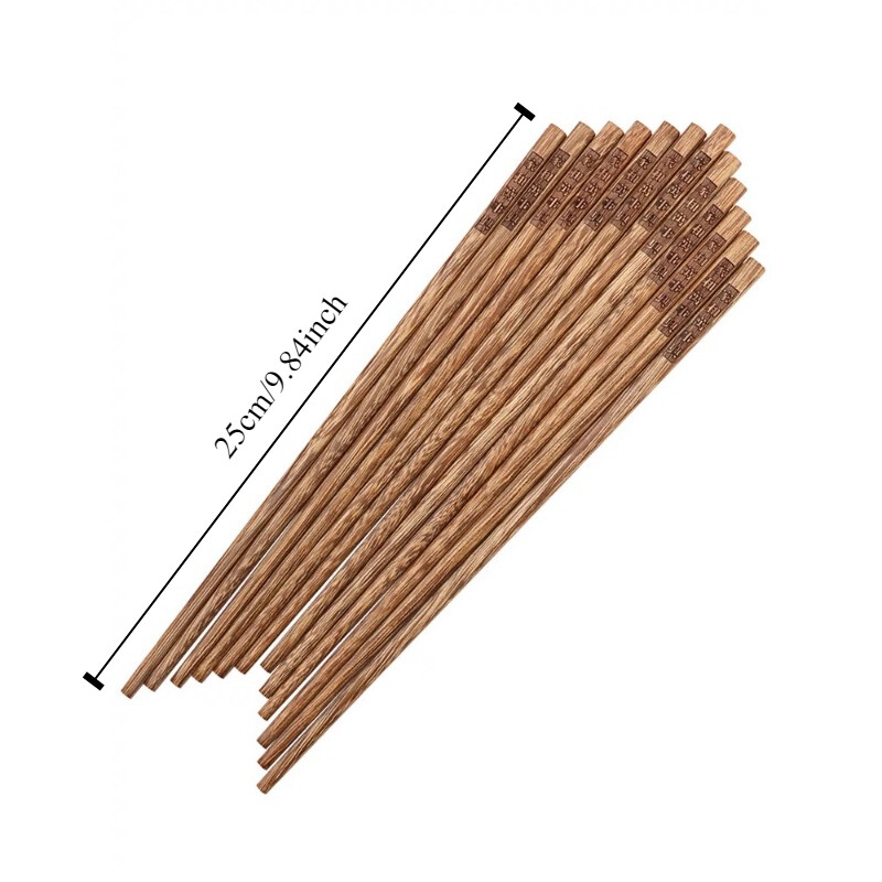 Σετ κινέζικα ξυλάκια μη λακαρισμένα, μη κερωμένα μαχαιροπίρουνα με φτερούγες κοτόπουλου, αντιολισθητικά, αντιολισθητικά, χαραγμένα ξύλινα ξυλάκια ευλογίας