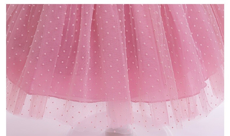 Elegantna večernja haljina za dječju zabavu od 0 do 6. rođendana Haljina za bebe od gaze, točkice, rukavi s mjehurićima, haljina za princezu za slatku djevojčicu
