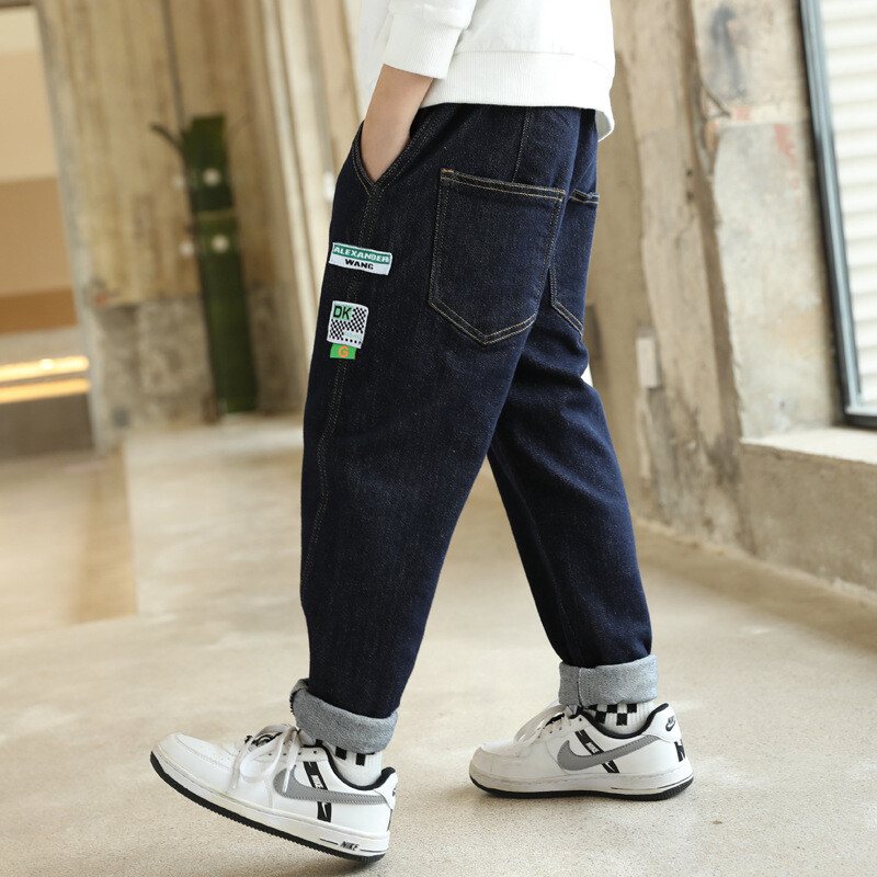 3–14 metų madingi vaikiški džinsai berniukams Džinsinės kelnės Stilingos kelnės Vaikiški drabužiai 3 4 5 6 7 8 10 12 14 metų OKD239577