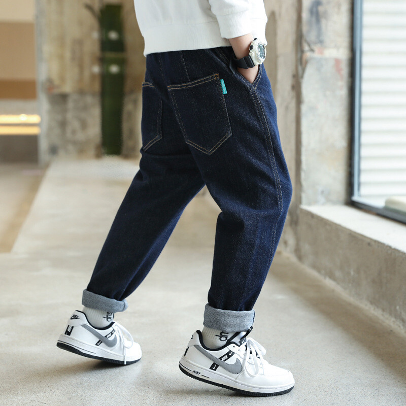 3–14 metų madingi vaikiški džinsai berniukams Džinsinės kelnės Stilingos kelnės Vaikiški drabužiai 3 4 5 6 7 8 10 12 14 metų OKD239577