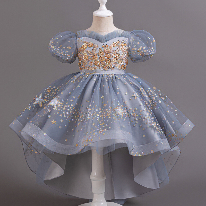 Moda fete rochie cu paiete maneca scurta dantela rochii fete flori pentru nunti vara copii rochii domnisoare de onoare 2-12 ani