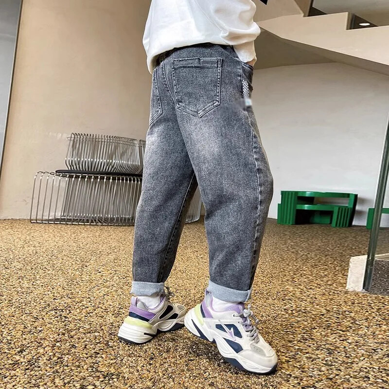 Casual Style Boys Jeans 2023 Άνοιξη Καλοκαίρι Νέα άφιξη Mid to Large Boys Μοντέρνα, ευέλικτα τζιν για παιδιά