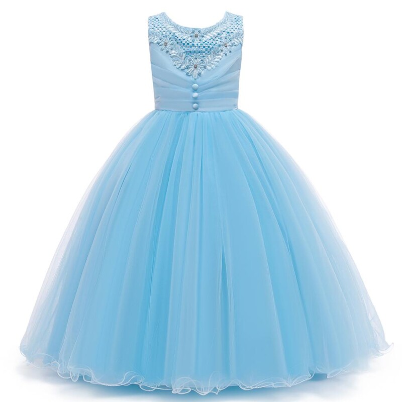 Hetiso izšūtas bērnu kleitas bērniem meitenes princeses kāzu izstādes kleitas Ziemassvētku karnevāla tērpi meitenēm no 3 līdz 11 gadiem