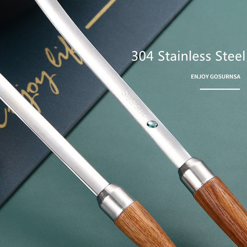 Ilgos medinės rankenos skimerio sriubos šaukštas, serviravimo šaukštas, nerūdijančio plieno virtuvės reikmenys – nemokamas pristatymas