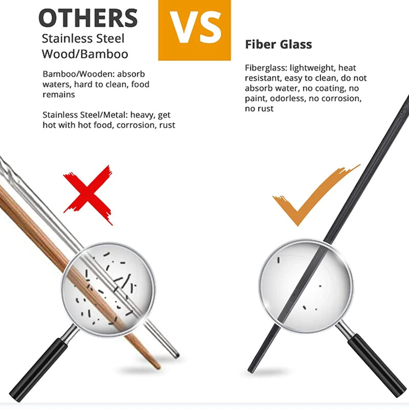 chopsticks 10 ζεύγη επαναχρησιμοποιούμενα μπαστούνια τροφίμων από γυάλινες ίνες Ιαπωνικά κινέζικα κορεάτικα κατάλληλα για φαγητό και μαγείρεμα όλα σε συσκευασία δώρου