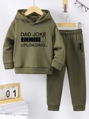 2 kompleta tople majice s kapuljačom od flisa i trenirke u sportskom stilu za dječake jesen/zima, ležerne, udobne modne uzorke