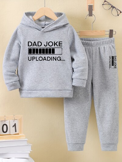 2 kompleta tople majice s kapuljačom od flisa i trenirke u sportskom stilu za dječake jesen/zima, ležerne, udobne modne uzorke