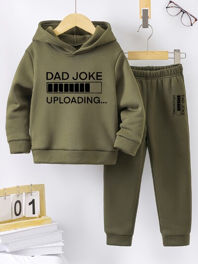 2 kompleta tople majice s kapuljačom od flisa i trenirke u sportskom stilu za dječake jesen/zima, ležerne, udobne modne uzorke