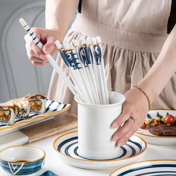 5 Ζεύγος/Σετ Κεραμικά Chopsticks Ιαπωνικού στιλ Bone Porcelain Long Chopsticks Sushi Chopstick Επιτραπέζια σκεύη δώρα