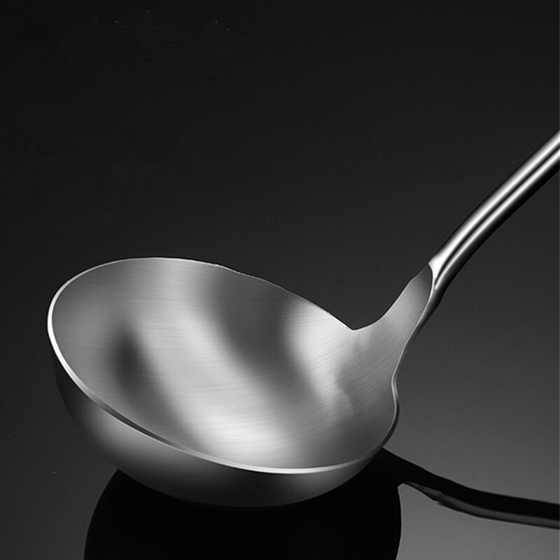 Virtuvė ilga medinė rankena nerūdijantis plienas japoniško stiliaus virtuvės reikmenys sriubos šaukštas menteles kepti kastuvas kiaurasamčiai Indai