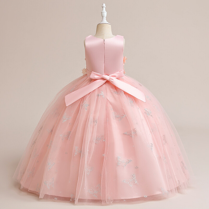 Rochie elegantă din tul fluture pentru fete, costum de flori, fundă, rochii de petrecere pentru domnișoară de onoare, pentru fetiță, nuntă, prințesă, ziua de naștere, îmbrăcăminte pentru copii