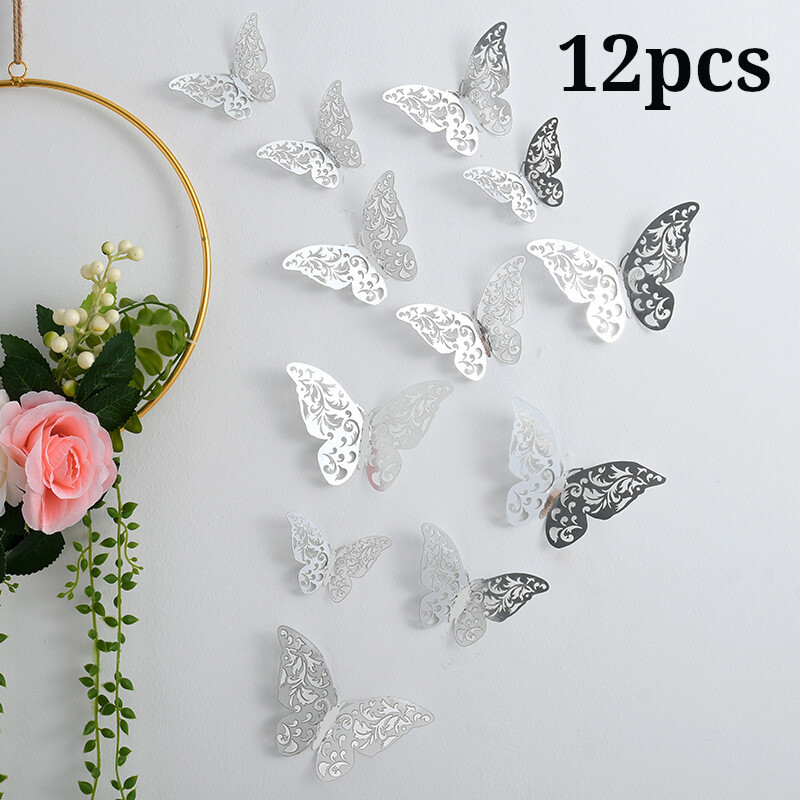 Tuščiavidurio drugelio sienos lipdukas 3D tuščiaviduris popierinis drugelis Užsienio prekybos vestuvių festivalio organizavimas namų dekoravimas