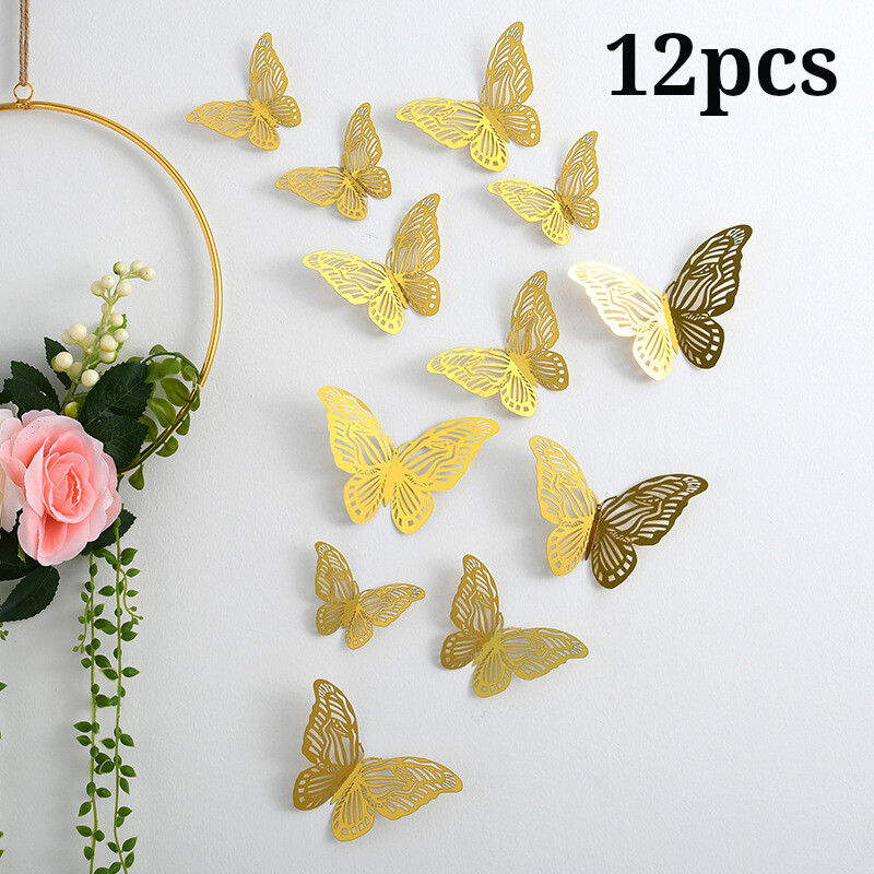 Tuščiavidurio drugelio sienos lipdukas 3D tuščiaviduris popierinis drugelis Užsienio prekybos vestuvių festivalio organizavimas namų dekoravimas