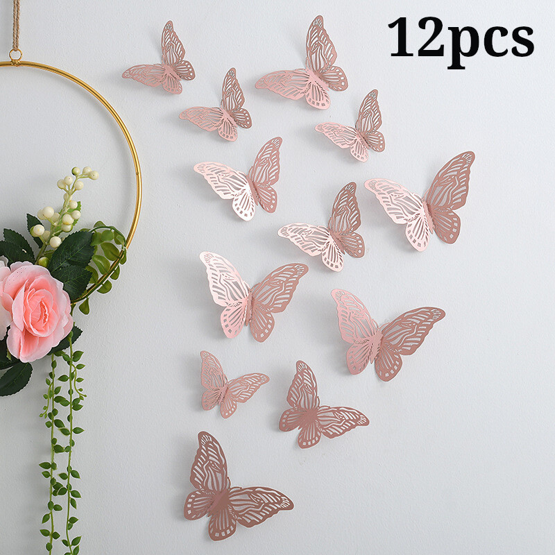 Tuščiavidurio drugelio sienos lipdukas 3D tuščiaviduris popierinis drugelis Užsienio prekybos vestuvių festivalio organizavimas namų dekoravimas