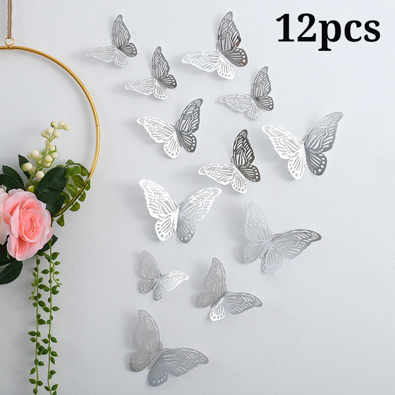 Tuščiavidurio drugelio sienos lipdukas 3D tuščiaviduris popierinis drugelis Užsienio prekybos vestuvių festivalio organizavimas namų dekoravimas