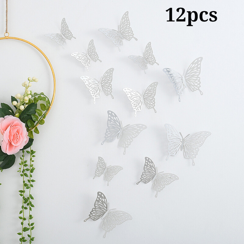 Tuščiavidurio drugelio sienos lipdukas 3D tuščiaviduris popierinis drugelis Užsienio prekybos vestuvių festivalio organizavimas namų dekoravimas