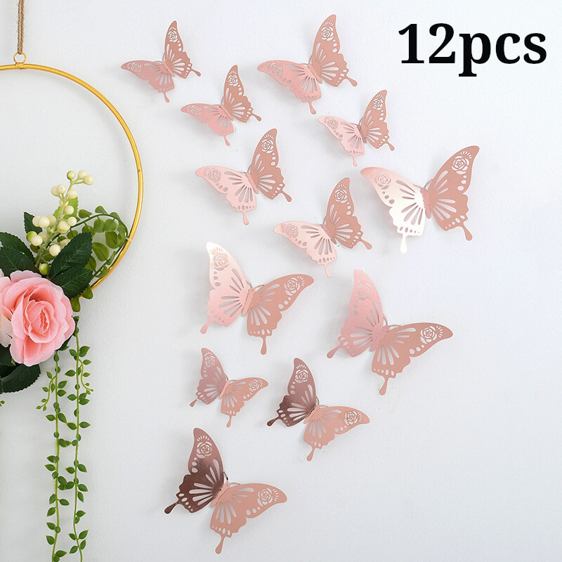 Tuščiavidurio drugelio sienos lipdukas 3D tuščiaviduris popierinis drugelis Užsienio prekybos vestuvių festivalio organizavimas namų dekoravimas