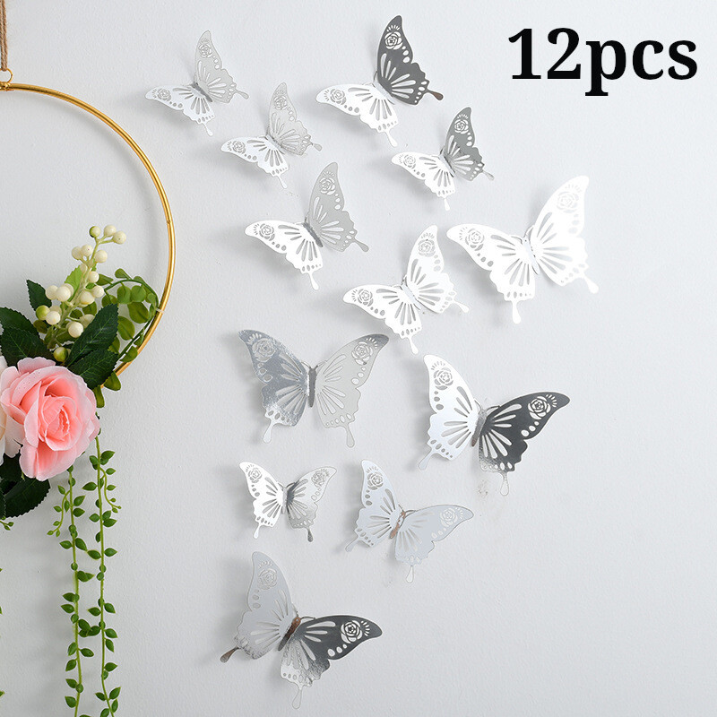 Tuščiavidurio drugelio sienos lipdukas 3D tuščiaviduris popierinis drugelis Užsienio prekybos vestuvių festivalio organizavimas namų dekoravimas