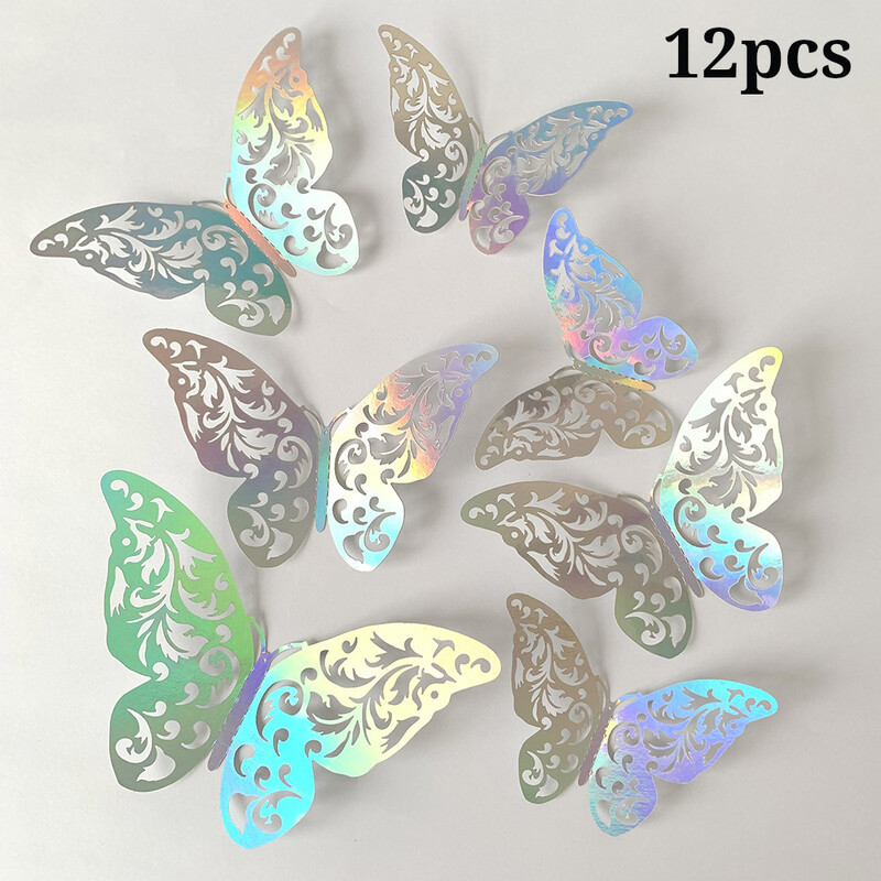 Tuščiavidurio drugelio sienos lipdukas 3D tuščiaviduris popierinis drugelis Užsienio prekybos vestuvių festivalio organizavimas namų dekoravimas