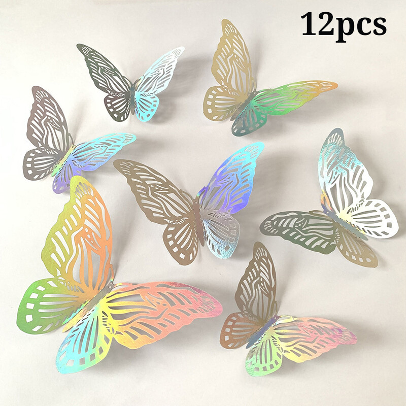 Tuščiavidurio drugelio sienos lipdukas 3D tuščiaviduris popierinis drugelis Užsienio prekybos vestuvių festivalio organizavimas namų dekoravimas