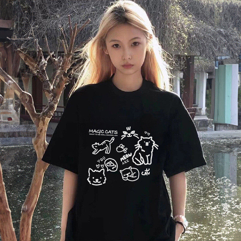 Vasaras brīvs T krekls sievietēm pelēks novājēšanu liels izmērs 200 mārciņas īsām piedurknēm niša labajā plecā apaļš kakla augšējais dizains