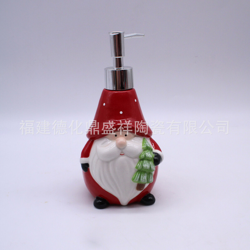 Creative Ceramic Santa Claus Lotion Bottle Repacked Pressed Empty Bottle Προμήθειες μπάνιου Ceramic Crafts Έπιπλα σπιτιού