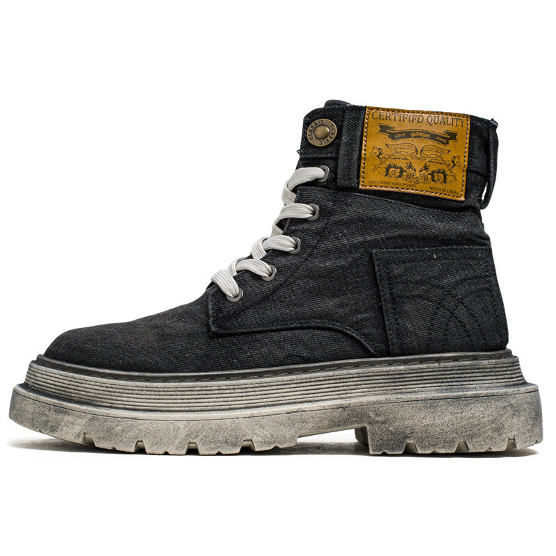 2024 m. rudens ir žiemos Douyin Martin Batai Džinsiniai Retro džinsiniai Darbiniai Batai Retro motociklams Vyriški batai Tiesioginė transliacija Aukšta kokybė