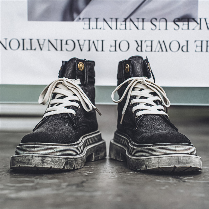 2024 m. rudens ir žiemos Douyin Martin Batai Džinsiniai Retro džinsiniai Darbiniai Batai Retro motociklams Vyriški batai Tiesioginė transliacija Aukšta kokybė