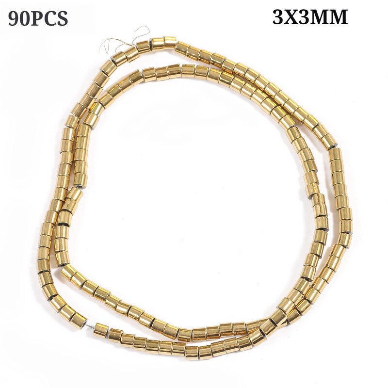 Galvanizuoti juodi tulžies akmenys, pusgaminiai karoliukų priedai „pasidaryk pats“ apyrankės karoliai austi medžiaga Tiesūs vamzdiniai elementai Auksiniai laisvi karoliukai