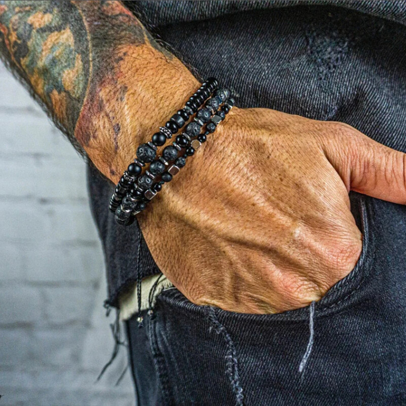 Tarpvalstybinis naujo stiliaus bohemiško stiliaus turkio apyrankių rinkinys Etninio stiliaus turkio spalvos meilės sluoksniuotos apyrankės vyrams