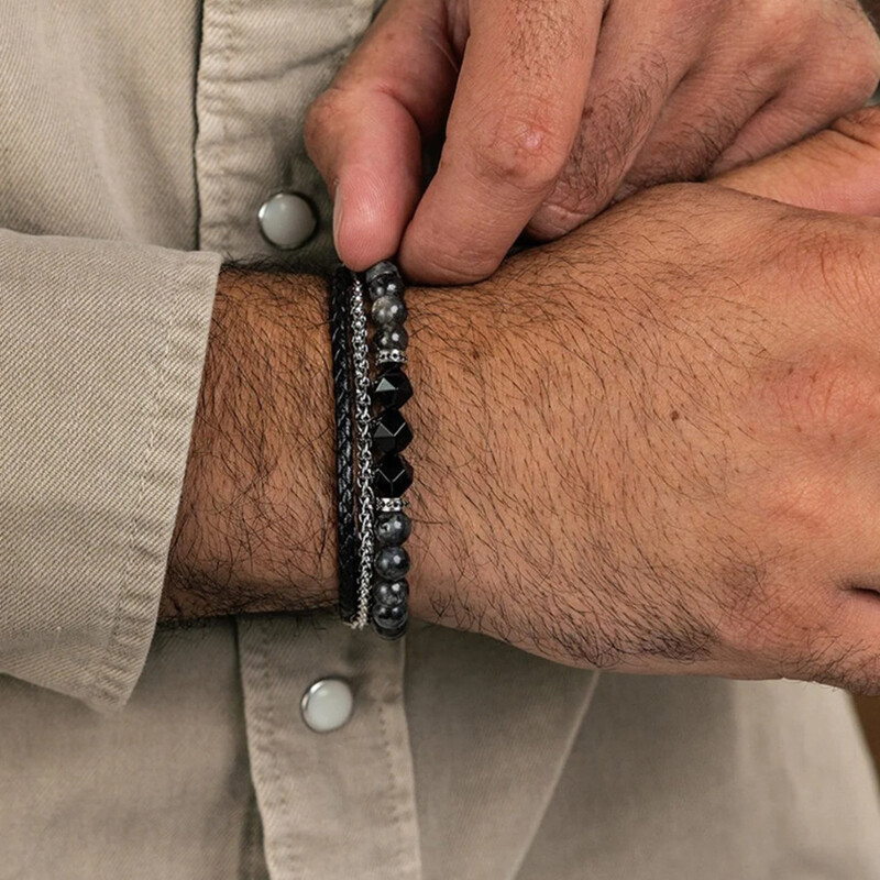 Tarpvalstybinis naujo stiliaus bohemiško stiliaus turkio apyrankių rinkinys Etninio stiliaus turkio spalvos meilės sluoksniuotos apyrankės vyrams