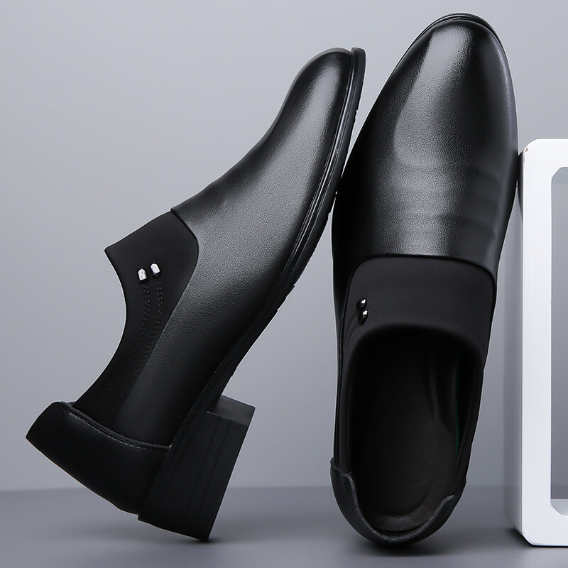 Viens pret vienu Rudens Jaunas Vīriešu Svinīgās Ādas Kurpes Vīriešu Lielbritānijas Biznesa Mīkstas Ādas Jauniešu ādas apavi ar smailiem purngaliem Baltas Kurpes