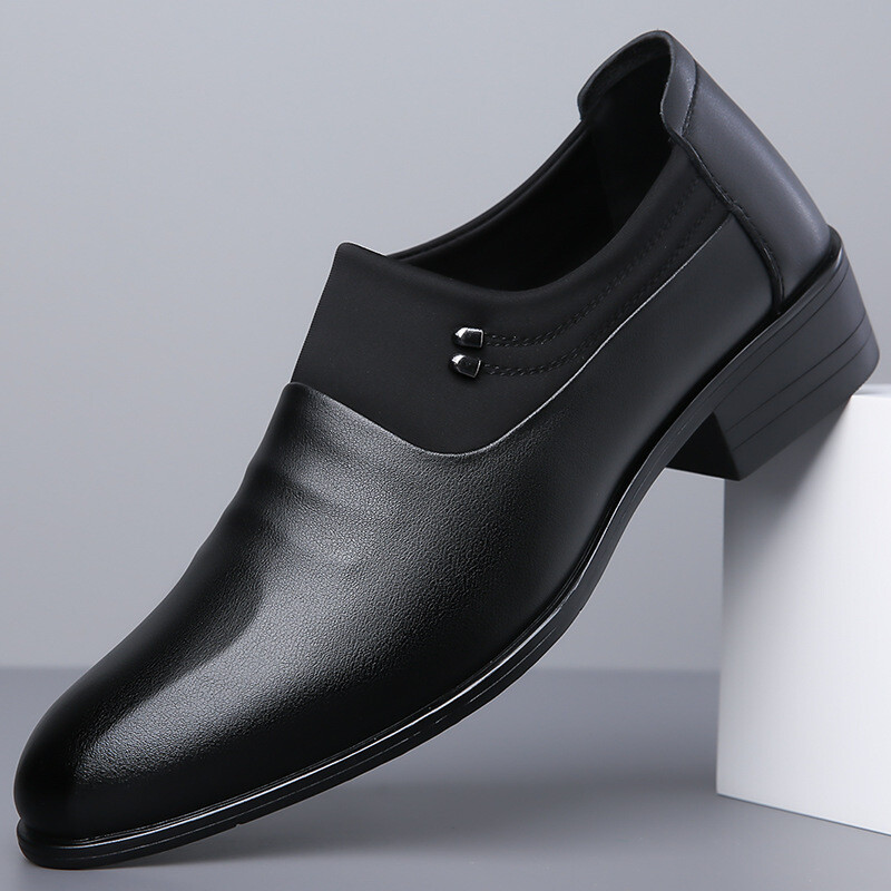 Viens pret vienu Rudens Jaunas Vīriešu Svinīgās Ādas Kurpes Vīriešu Lielbritānijas Biznesa Mīkstas Ādas Jauniešu ādas apavi ar smailiem purngaliem Baltas Kurpes