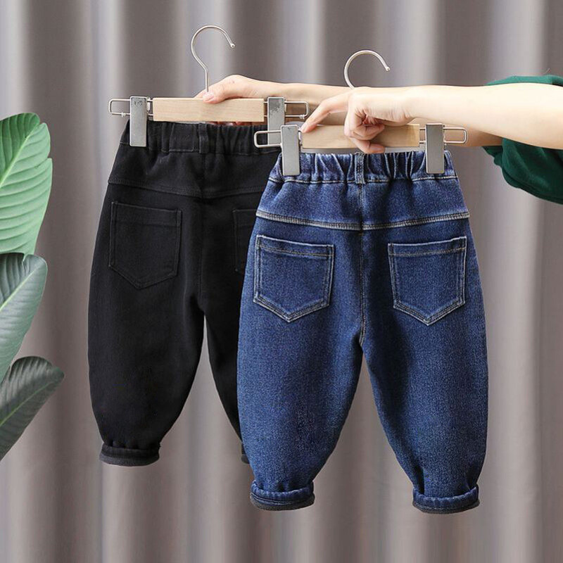 2024 jauna stila pavasara un rudens ielas bikses zēniem un meitenēm, ziemas apģērbi, bērnu apģērbi, rudens un ziemas bērnu džinsi un velveta bikses