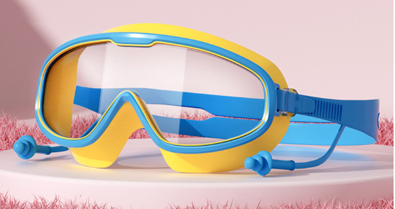 Detské plavecké okuliare HD so štuple do uší. Číslo dielu: 0073