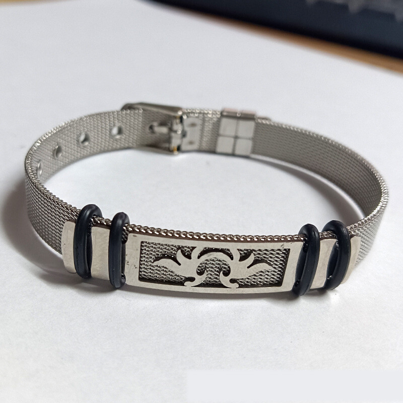 Ευρωπαϊκά και αμερικανικά δημοφιλή διχτυωτή ζώνη από ανοξείδωτο χάλυβα, ανδρικό βραχιόλι με πόρπη, βραχιόλι με μοτίβο σκορπιού, δημιουργική προσωπικότητα, διασυνοριακή παράδοση