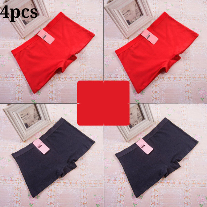 Ērti 4gab sieviešu bokseri, tīra kokvilna, ērti, bezšuvju, vidēji zema viduklis, elpojoši, pretekspozīcijas, skolas šorti